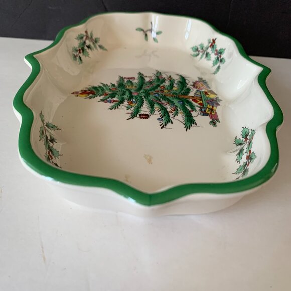 SPODE CHRISTMAS TREE OGEE CANDY DISH  MADE IN ENGLAND - Picture 4 of 7